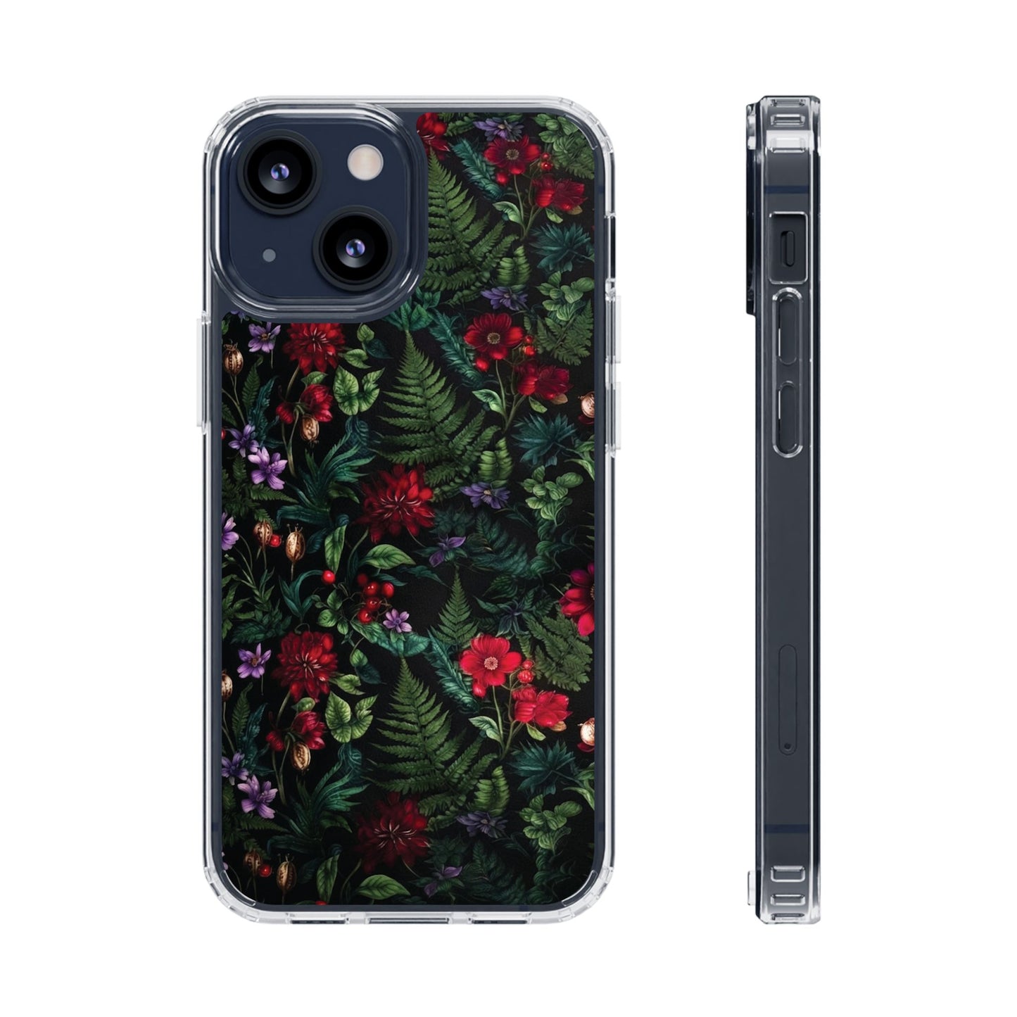 Phone Case — Dark Botanical Clear Magnetic Impact-Resistant Case