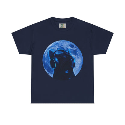 Camiseta Unisex Gato Luna Azul