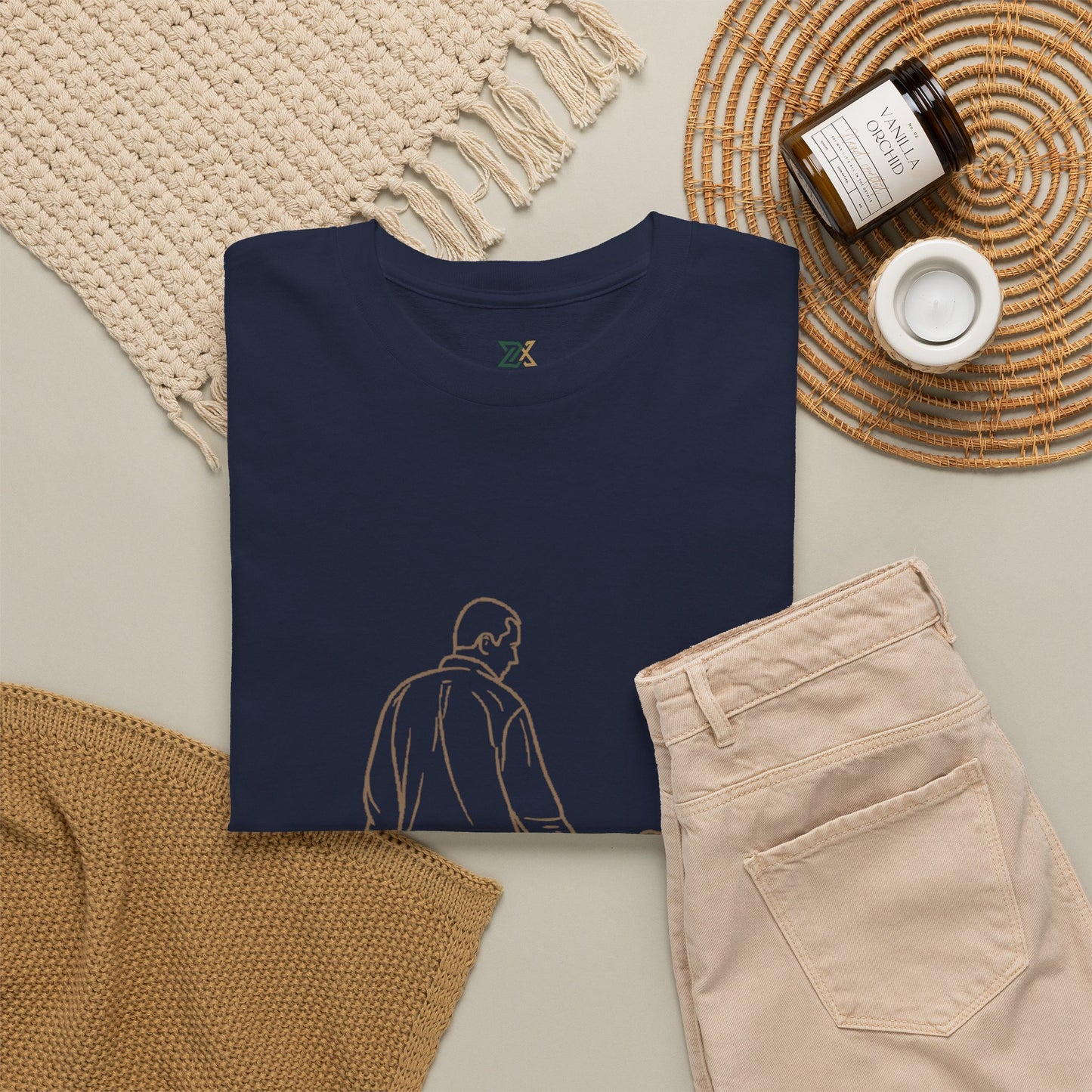 Dad and Girl — Minimal Father & Girl Illustration Tee
