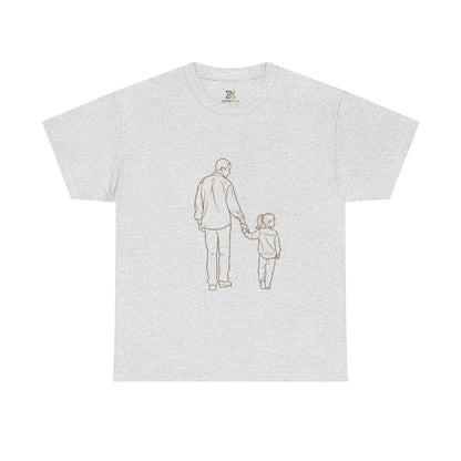 Dad and Girl — Minimal Father & Girl Illustration Tee