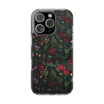 Phone Case — Dark Botanical Clear Magnetic Impact-Resistant Case