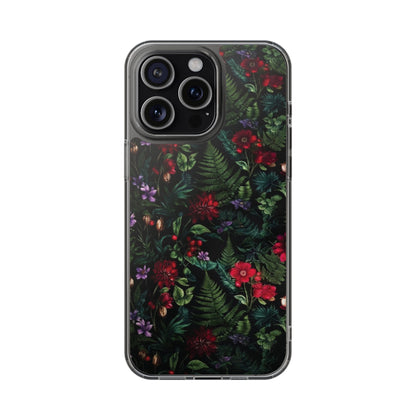 Phone Case — Dark Botanical Clear Magnetic Impact-Resistant Case
