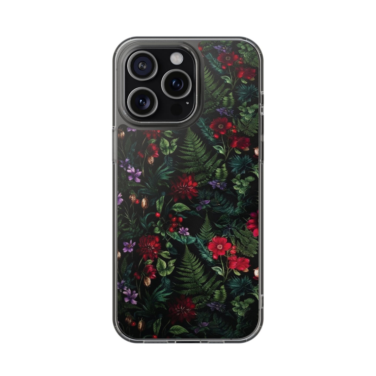 Phone Case — Dark Botanical Clear Magnetic Impact-Resistant Case