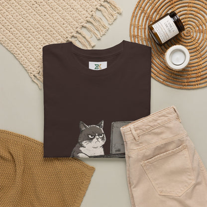 Graphic Tee — "404 Motivation Not Found" Cat Computer Shirt