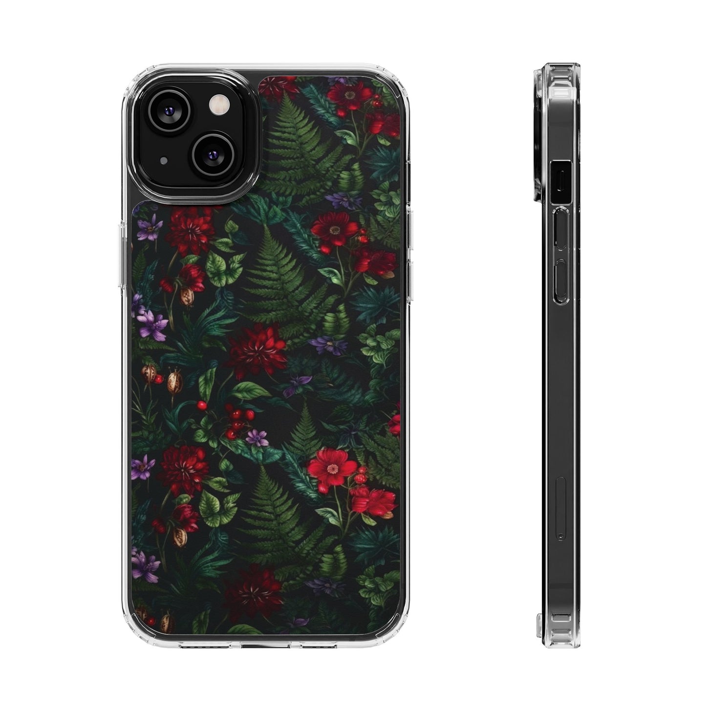Phone Case — Dark Botanical Clear Magnetic Impact-Resistant Case