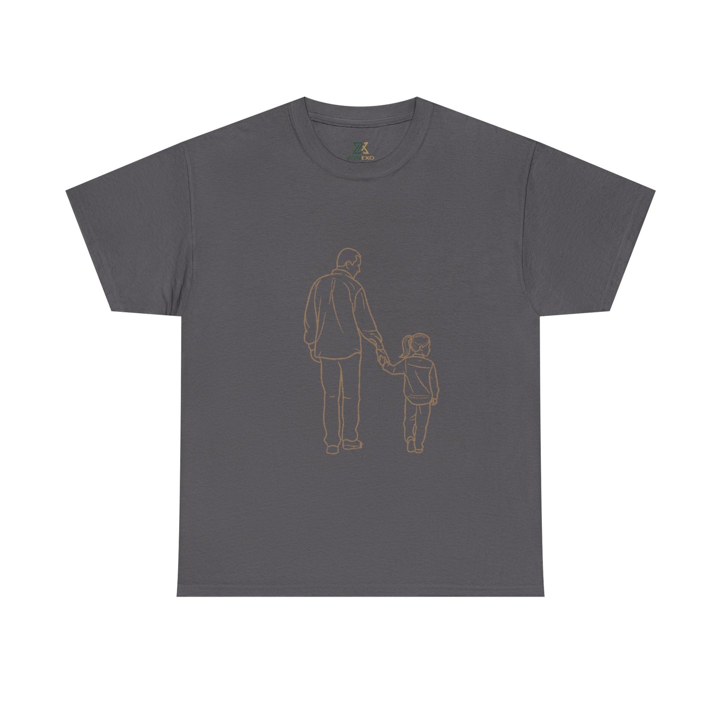 Dad and Girl — Minimal Father & Girl Illustration Tee