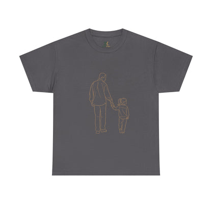 Dad and Girl — Minimal Father & Girl Illustration Tee