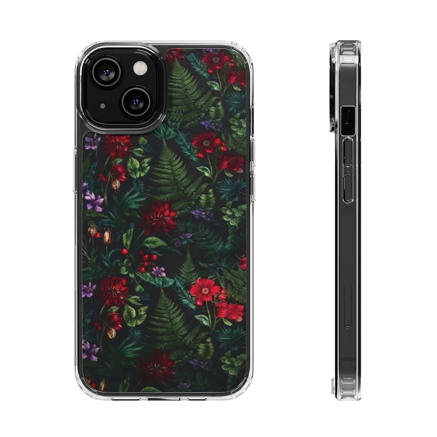 Phone Case — Dark Botanical Clear Magnetic Impact-Resistant Case