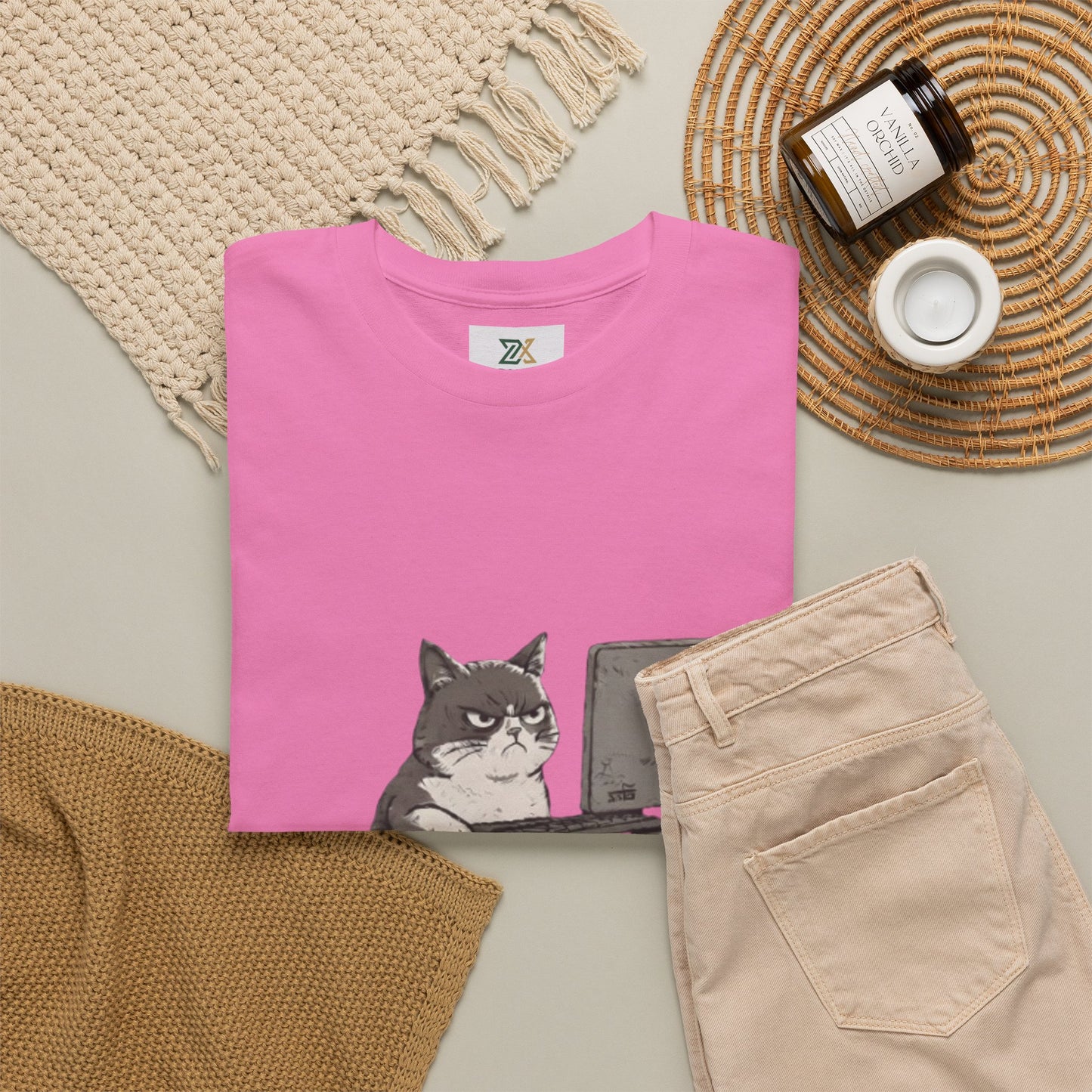 Graphic Tee — "404 Motivation Not Found" Cat Computer Shirt