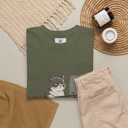 Graphic Tee — "404 Motivation Not Found" Cat Computer Shirt