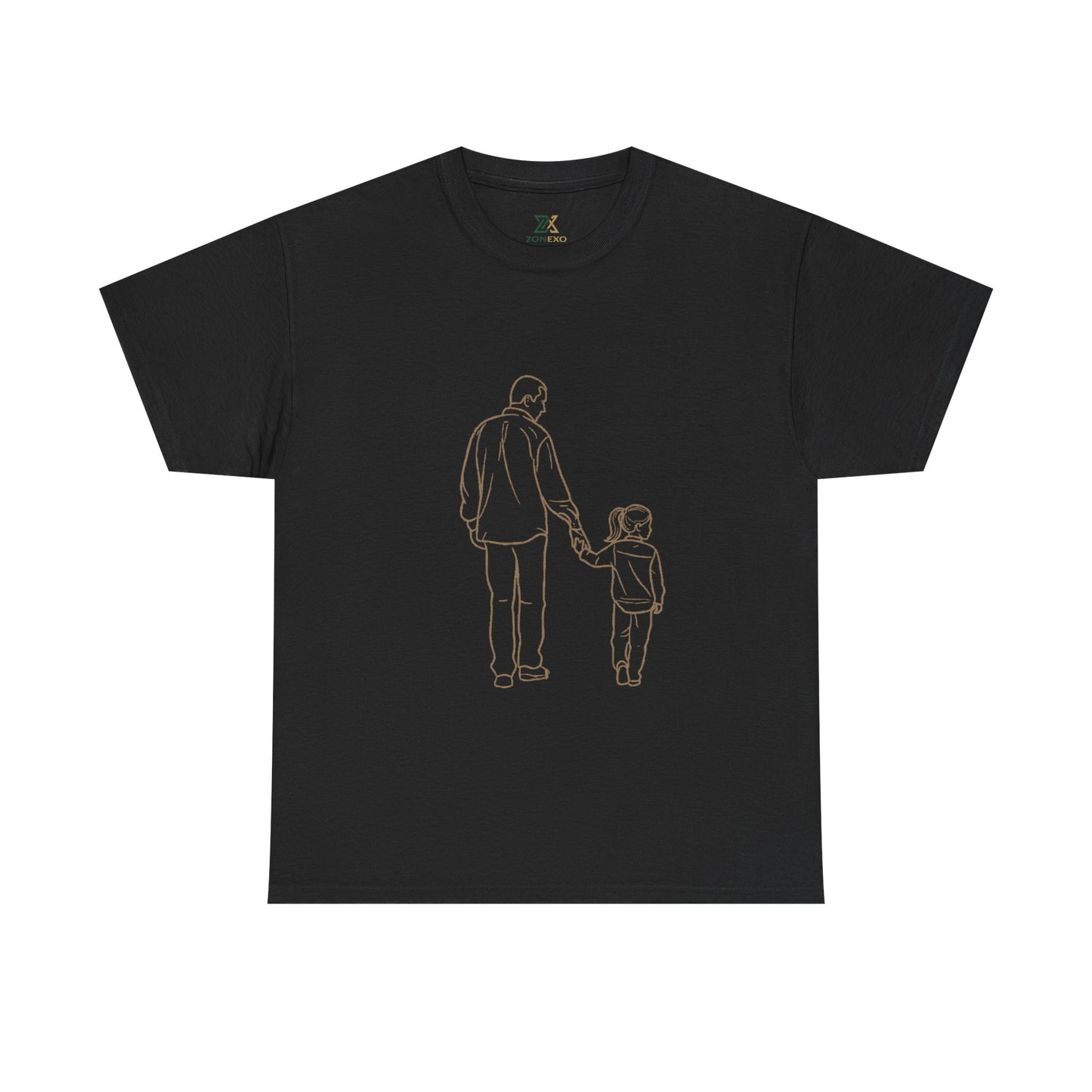 Dad and Girl — Minimal Father & Girl Illustration Tee
