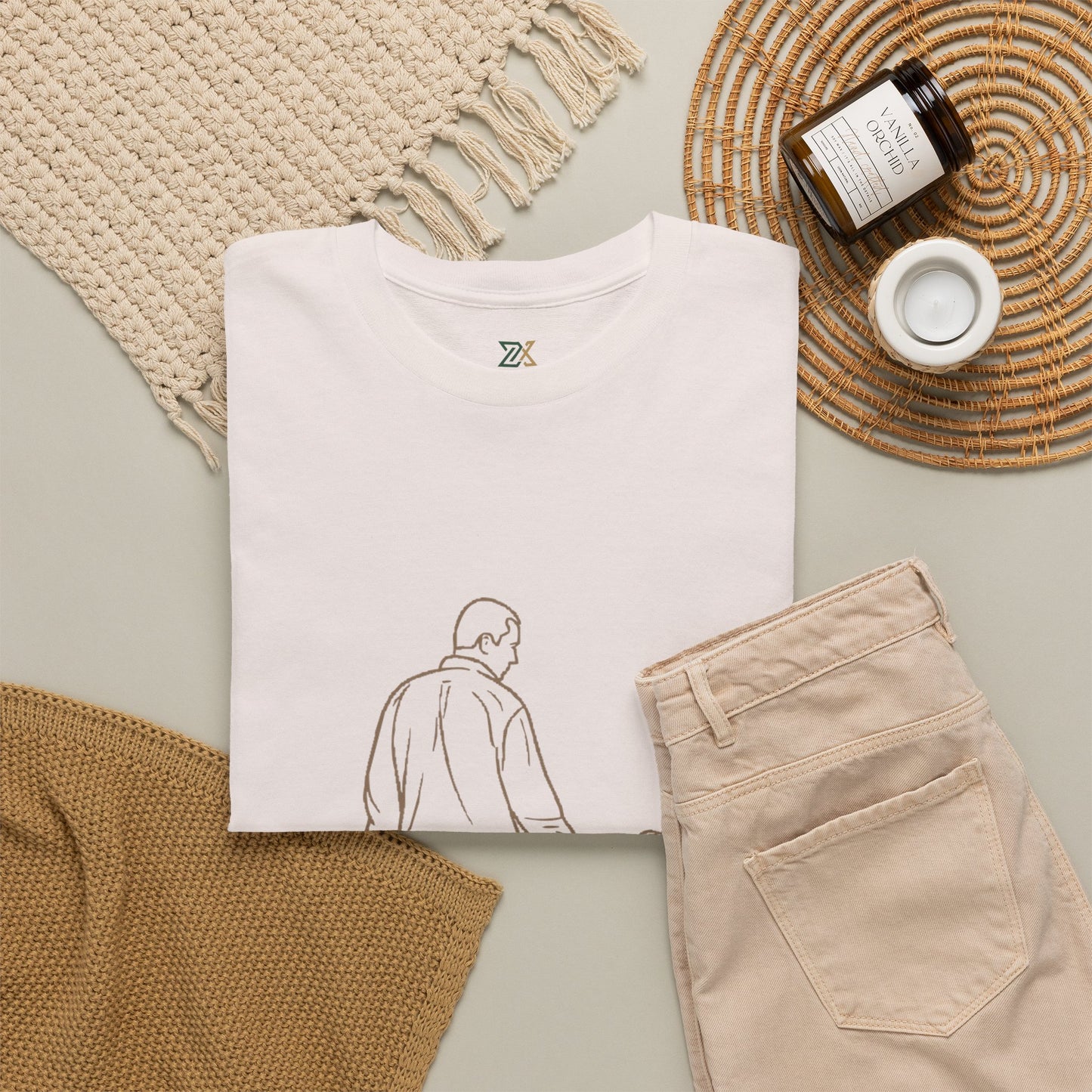 Dad and Girl — Minimal Father & Girl Illustration Tee