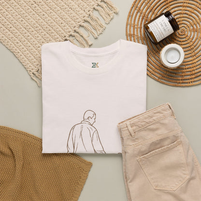 Dad and Girl — Minimal Father & Girl Illustration Tee