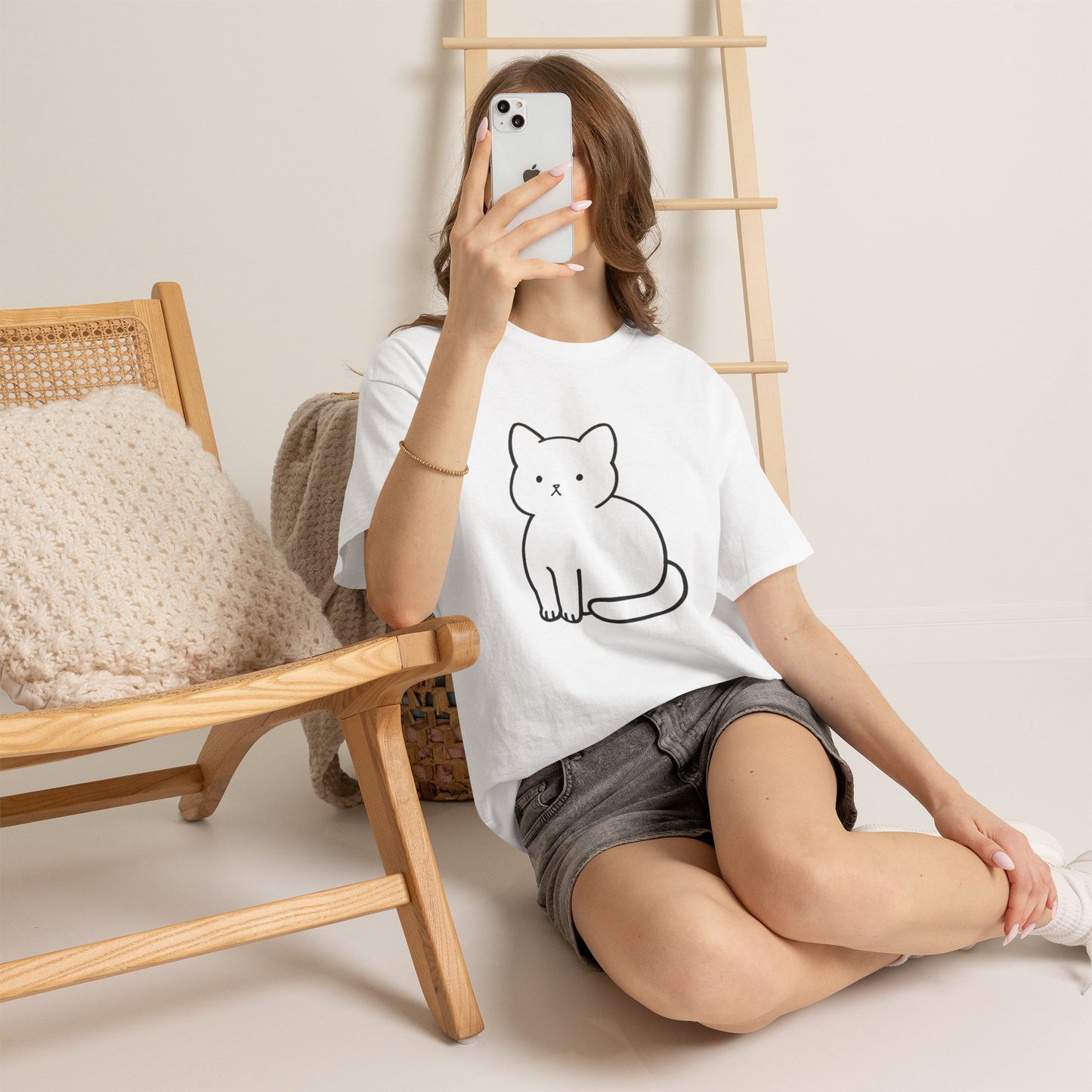 Cute Minimalist Cat Unisex T-shirt