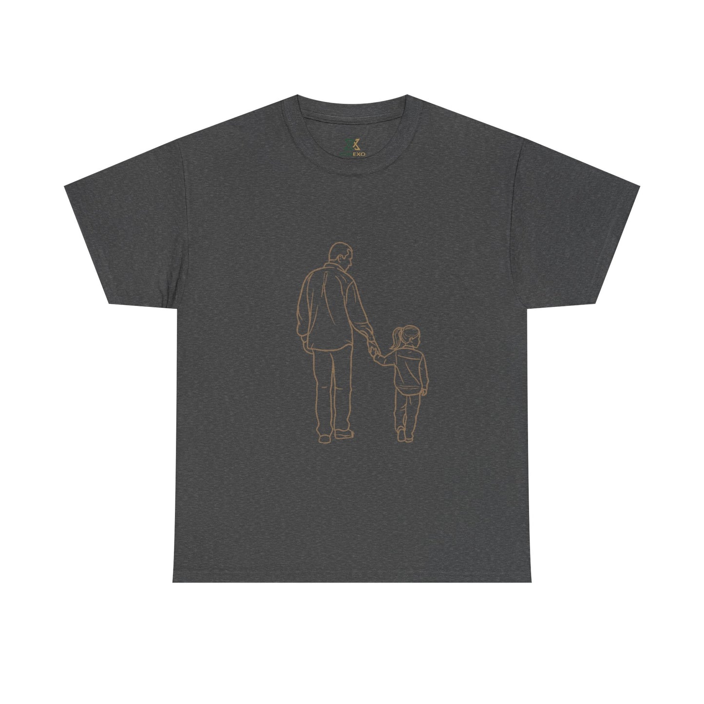 Dad and Girl — Minimal Father & Girl Illustration Tee
