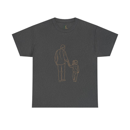 Dad and Girl — Minimal Father & Girl Illustration Tee