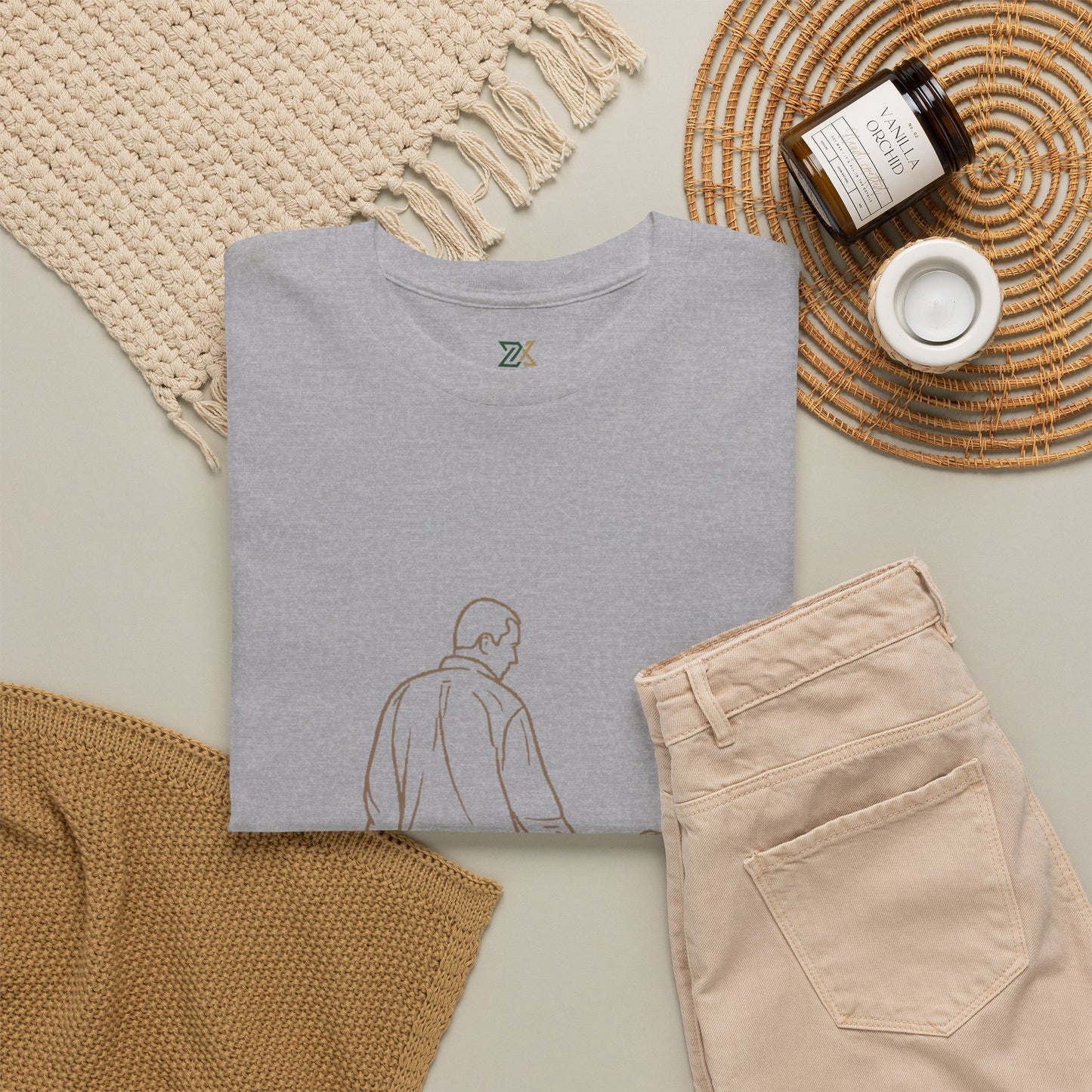 Dad and Girl — Minimal Father & Girl Illustration Tee