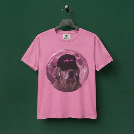 Pink Moon Dog  Unisex T-shirt