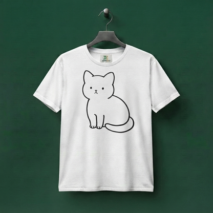 Cute Minimalist Cat Unisex T-shirt