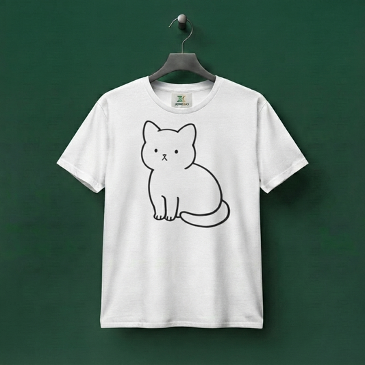Cute Minimalist Cat Unisex T-shirt