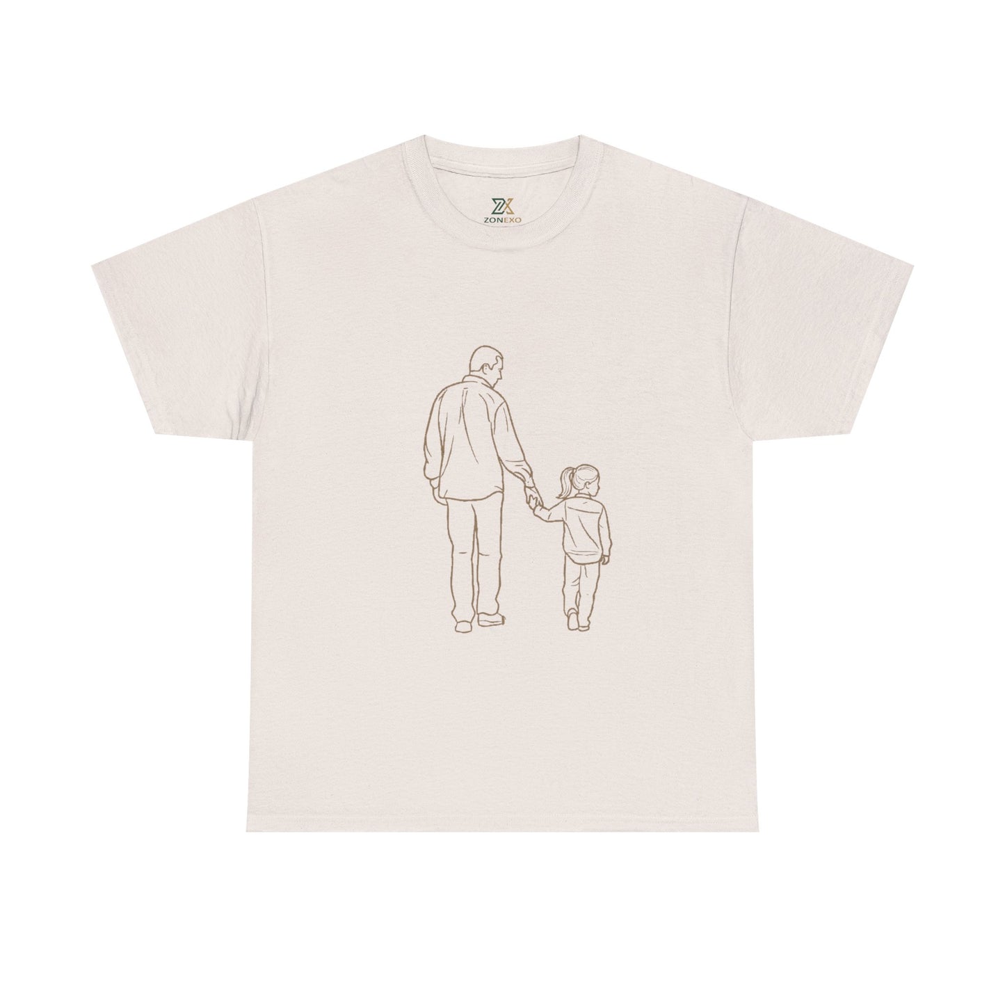 Dad and Girl — Minimal Father & Girl Illustration Tee