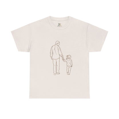 Dad and Girl — Minimal Father & Girl Illustration Tee