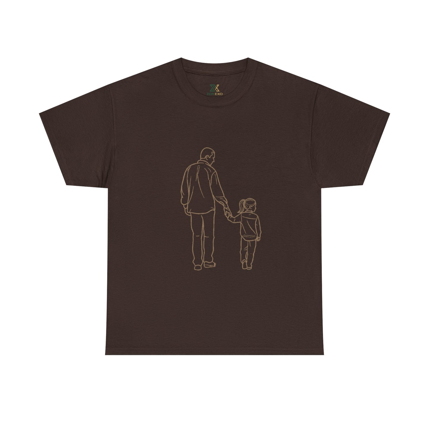 Dad and Girl — Minimal Father & Girl Illustration Tee