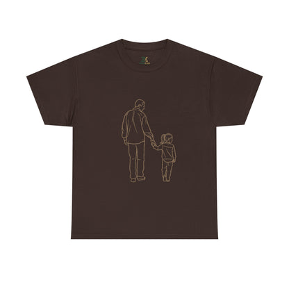 Dad and Girl — Minimal Father & Girl Illustration Tee