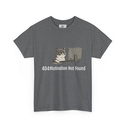 Graphic Tee — "404 Motivation Not Found" Cat Computer Shirt