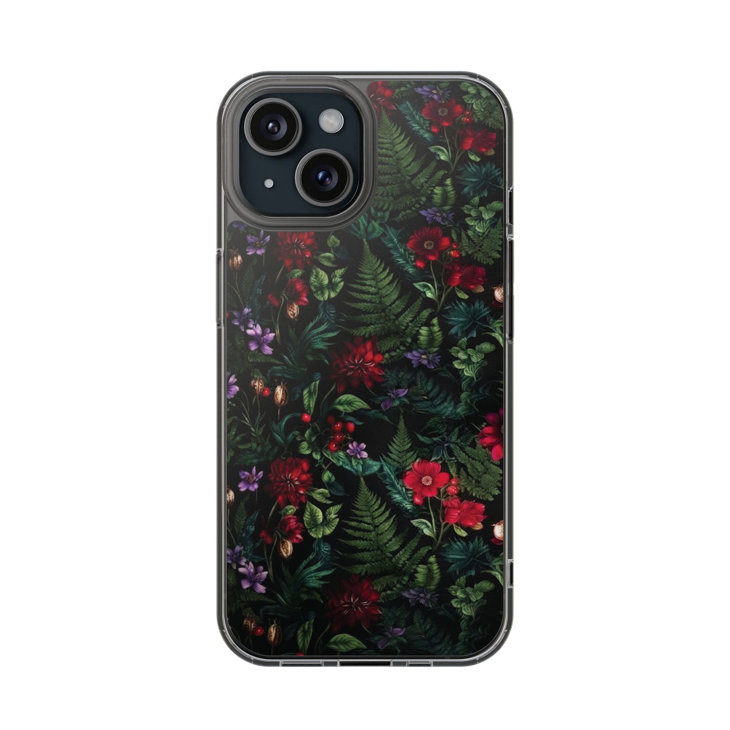 Phone Case — Dark Botanical Clear Magnetic Impact-Resistant Case