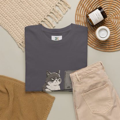 Graphic Tee — "404 Motivation Not Found" Cat Computer Shirt