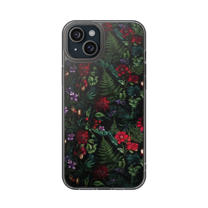 Phone Case — Dark Botanical Clear Magnetic Impact-Resistant Case