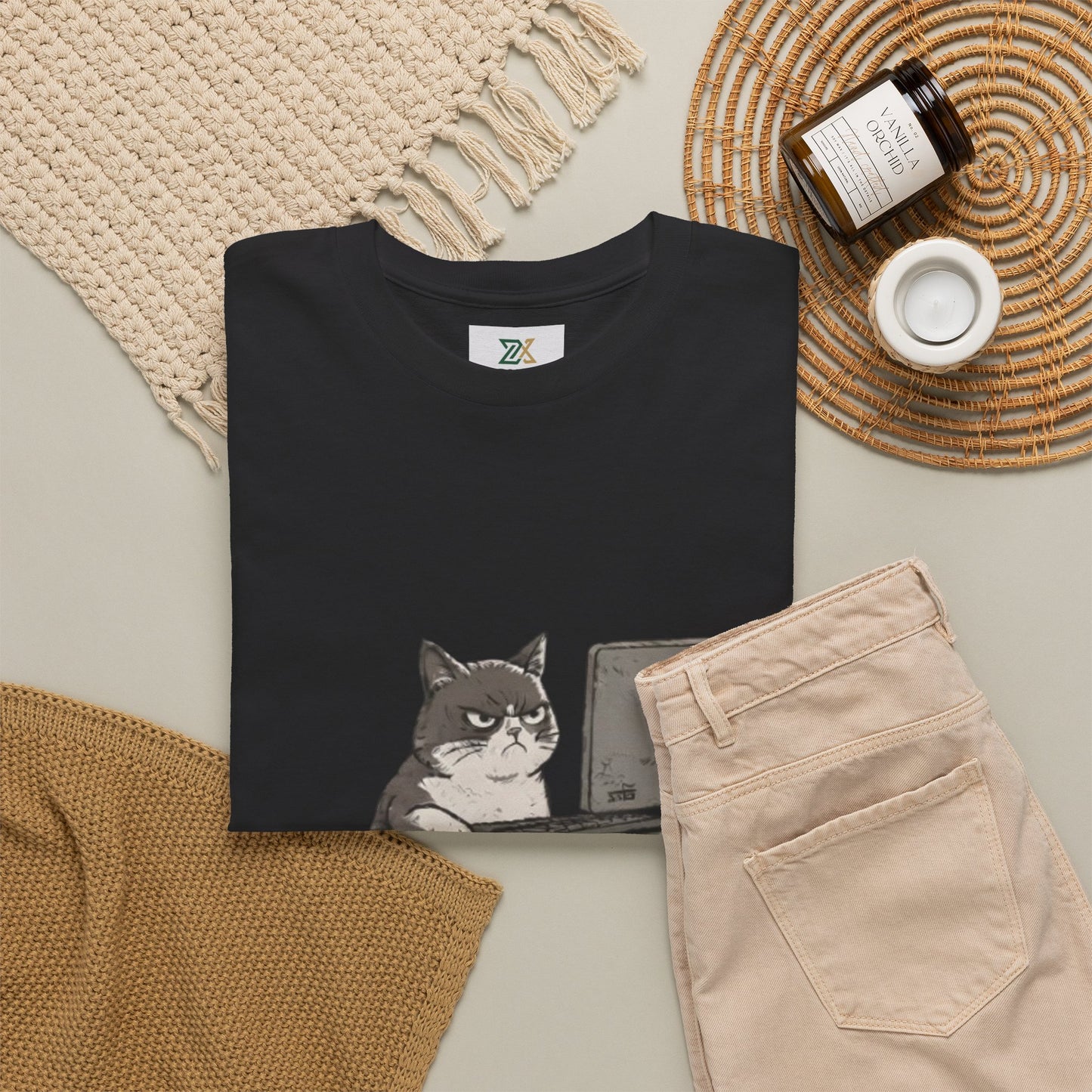 Graphic Tee — "404 Motivation Not Found" Cat Computer Shirt