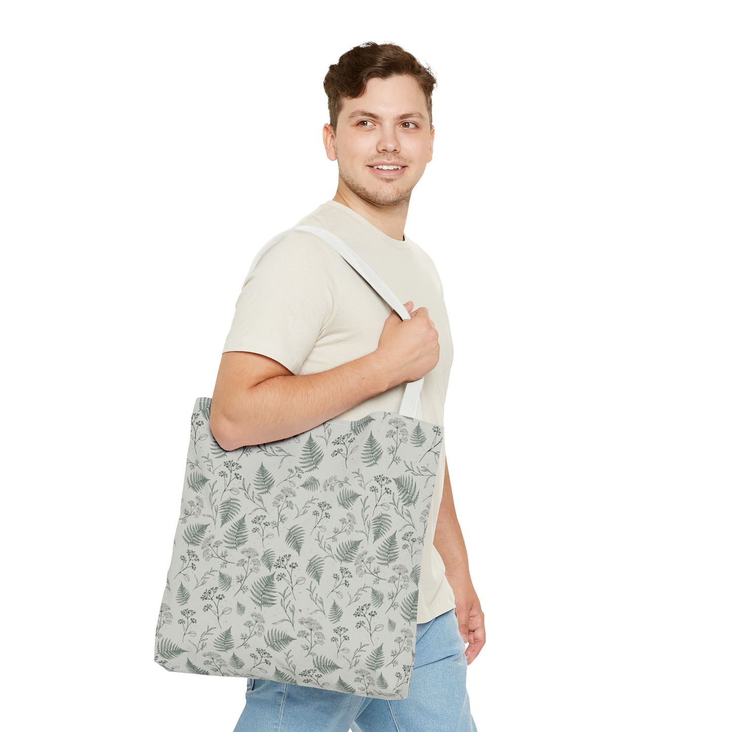 Botanical Fern Tote Bag — Lightweight All-Over Print Grocery & Market Tote