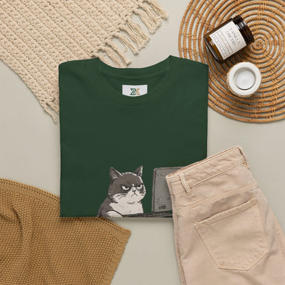 Graphic Tee — "404 Motivation Not Found" Cat Computer Shirt