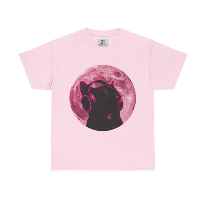 Pink Moon Cat Unisex  T-Shirt