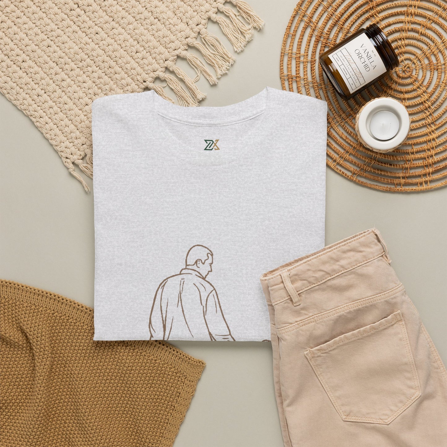 Dad and Girl — Minimal Father & Girl Illustration Tee
