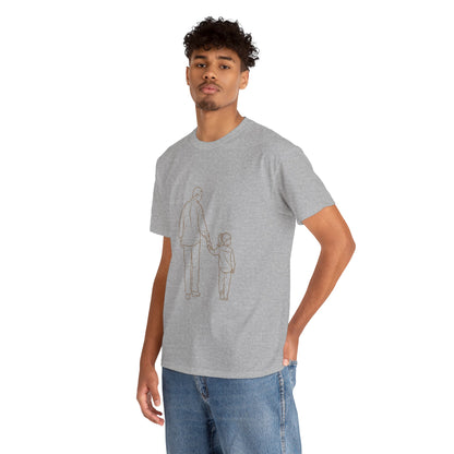 Dad and Girl — Minimal Father & Girl Illustration Tee