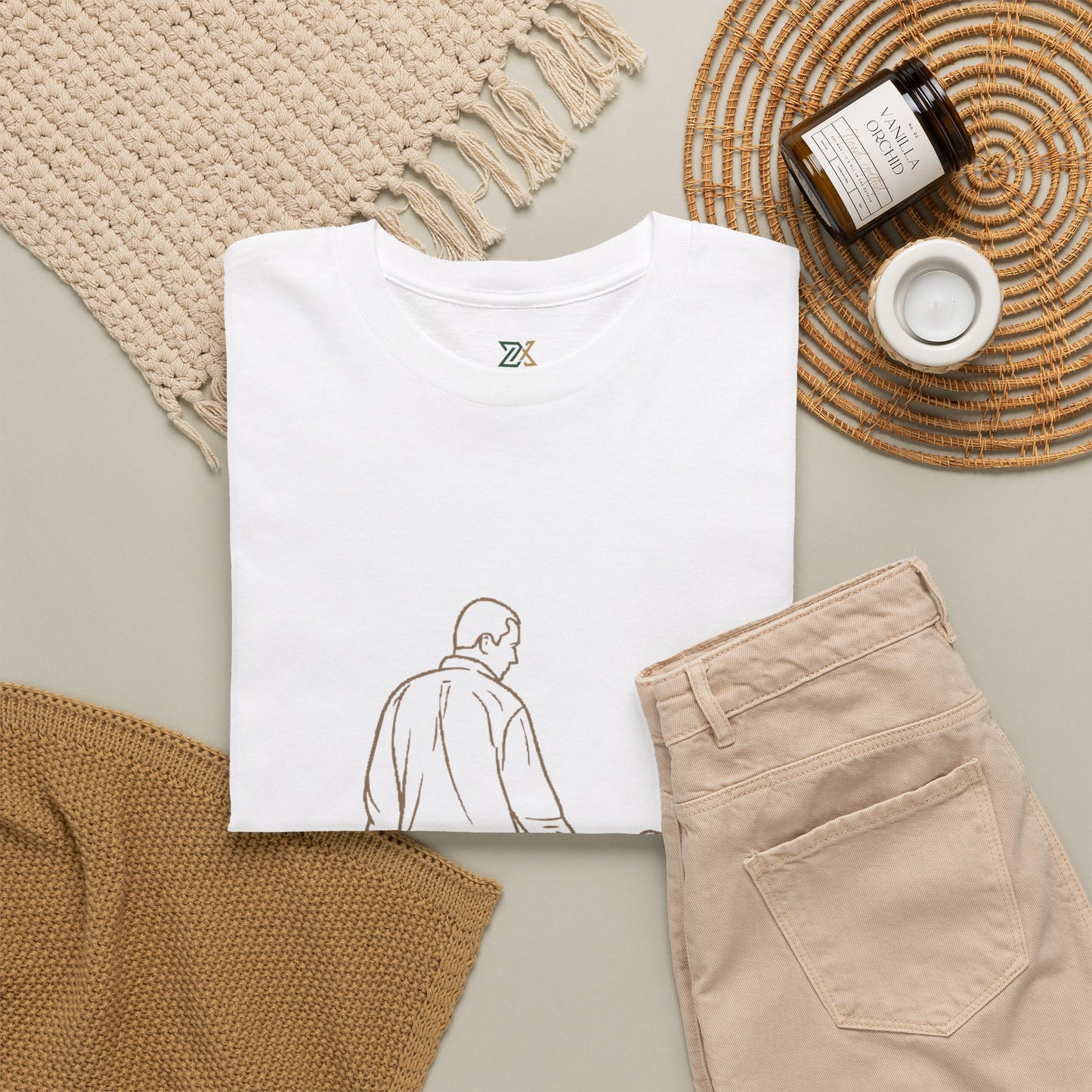 Dad and Girl — Minimal Father & Girl Illustration Tee