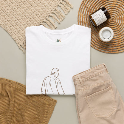 Dad and Girl — Minimal Father & Girl Illustration Tee