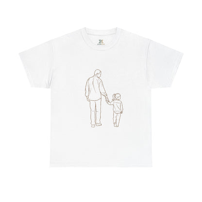 Dad and Girl — Minimal Father & Girl Illustration Tee