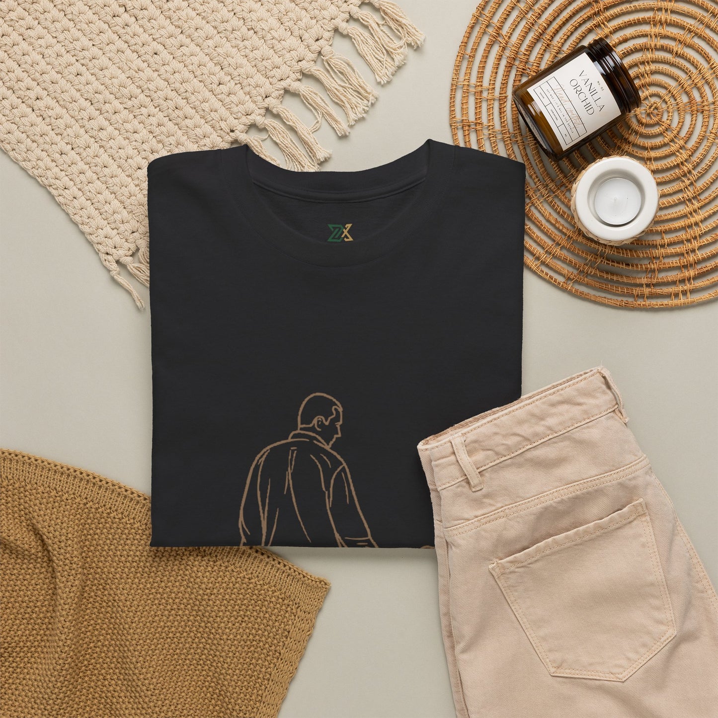 Dad and Girl — Minimal Father & Girl Illustration Tee