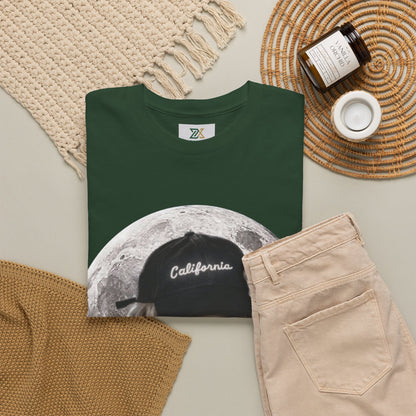 Dog Moon Tee — Golden Retriever Wearing 'California' Cap Graphic T-Shirt