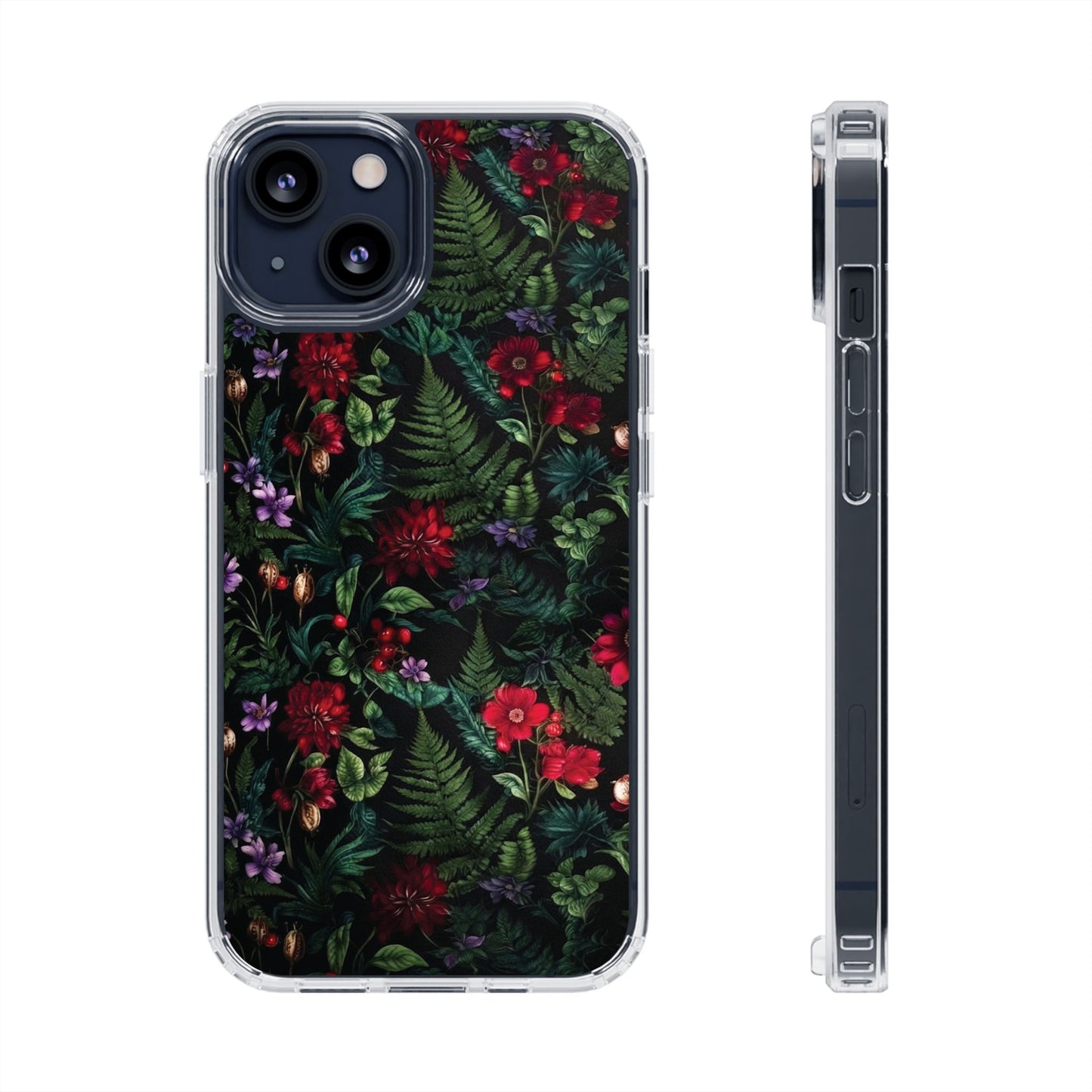 Phone Case — Dark Botanical Clear Magnetic Impact-Resistant Case