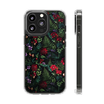 Phone Case — Dark Botanical Clear Magnetic Impact-Resistant Case