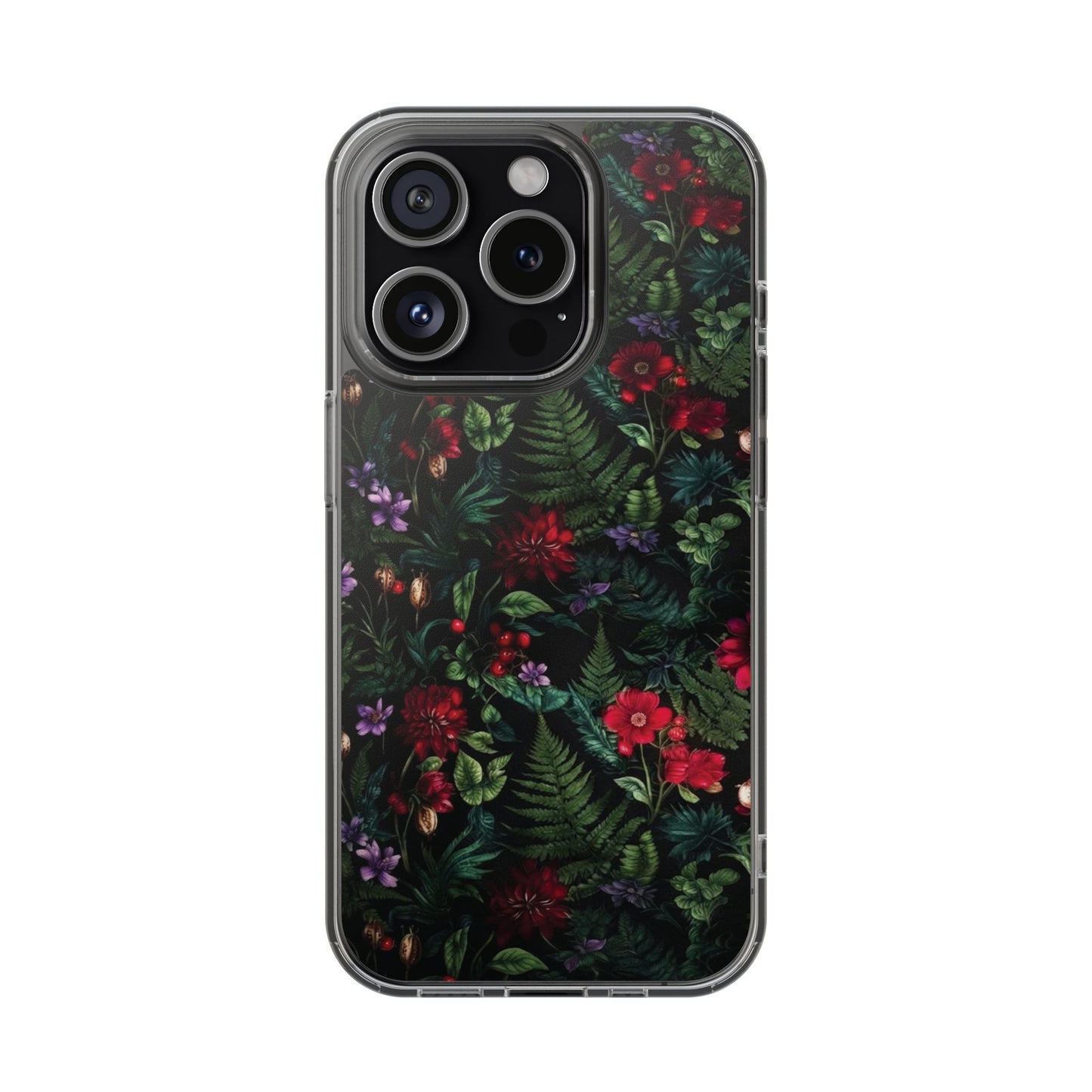 Phone Case — Dark Botanical Clear Magnetic Impact-Resistant Case