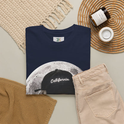 Dog Moon Tee — Golden Retriever Wearing 'California' Cap Graphic T-Shirt
