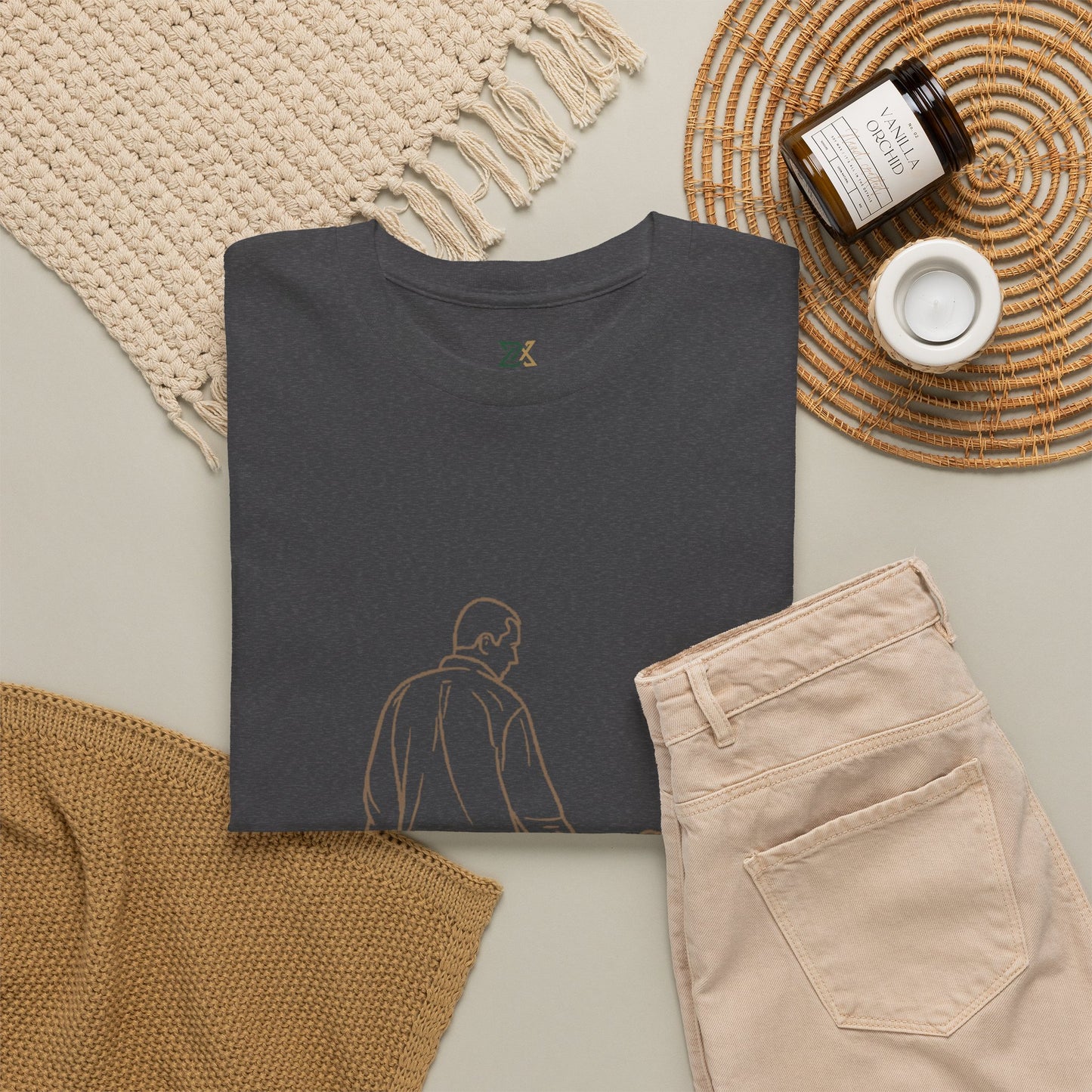Dad and Girl — Minimal Father & Girl Illustration Tee