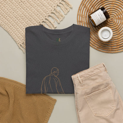 Dad and Girl — Minimal Father & Girl Illustration Tee